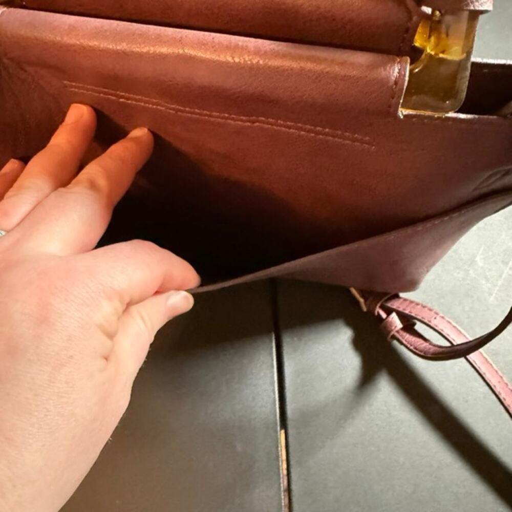 Anthropologie Wine Red Tassel Acrylic Handle Purse With Wallet Small Medium - Picture 3 of 15